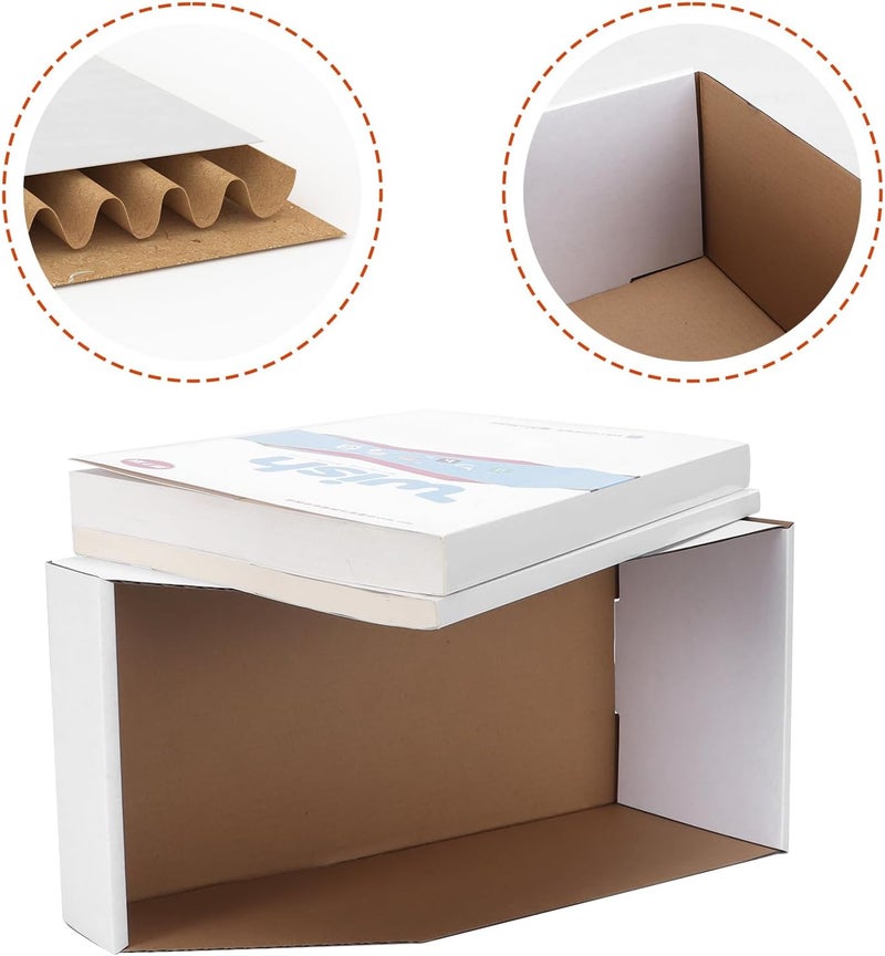 ZBEIVAN Cardboard Storage Bins Boxes 35 Packs 12x6x4.5 Inches, Easy Assembly Pantry Organizer Bins for Shelf, White - Image 3
